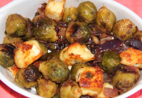 Brussel Sprouts and Tofu Roasted