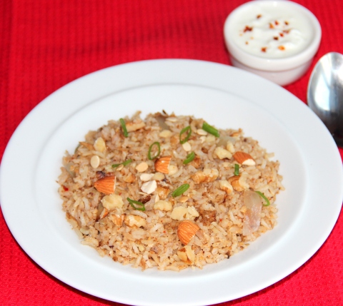 Nuts and Flaxseed masala rice