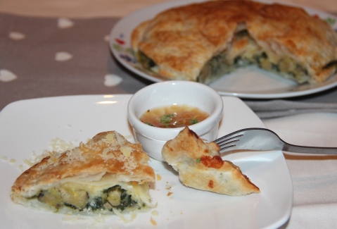 Pastry spinach and plantain